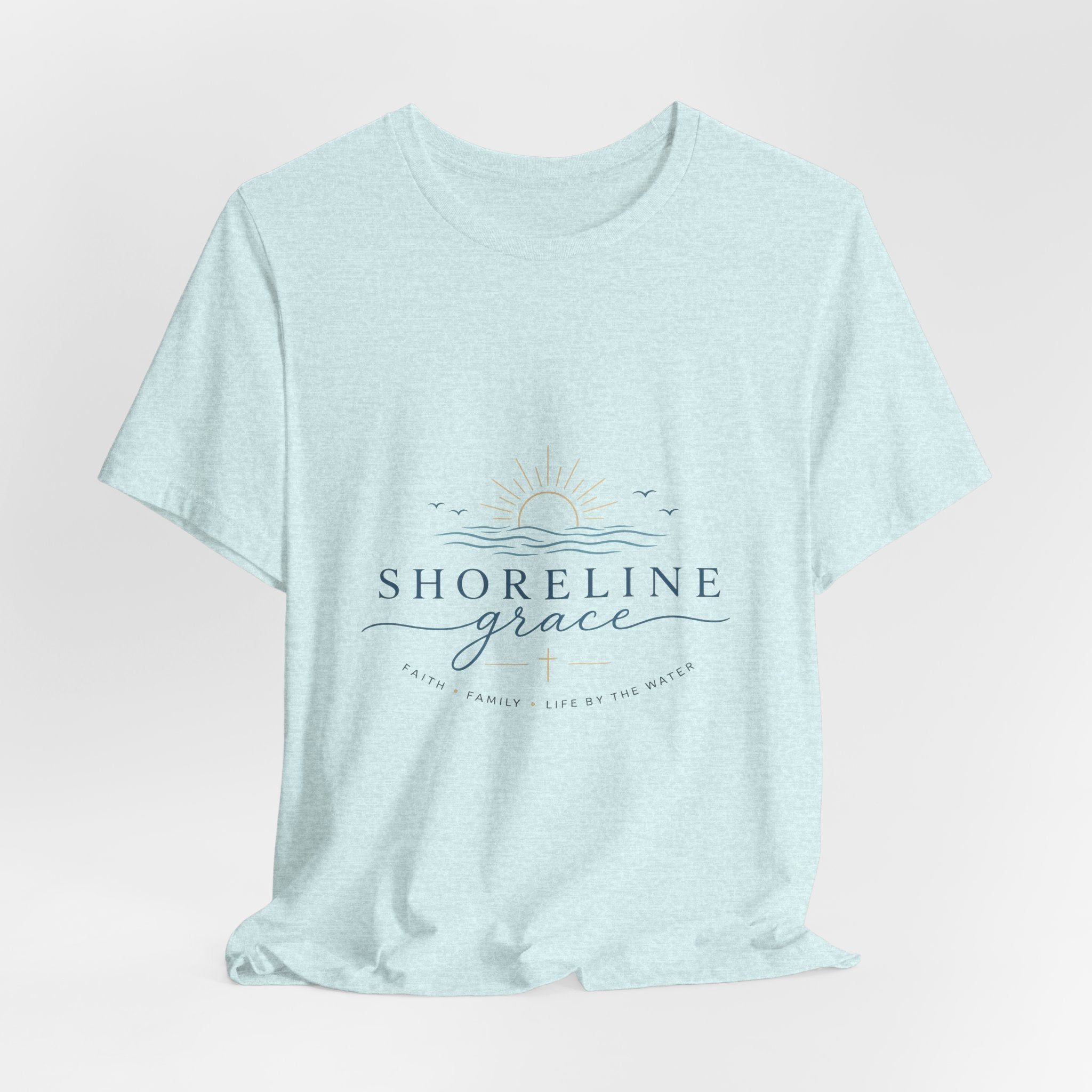 Shoreline Grace Tee — Coastal Sun & Waves Graphic T‑Shirt