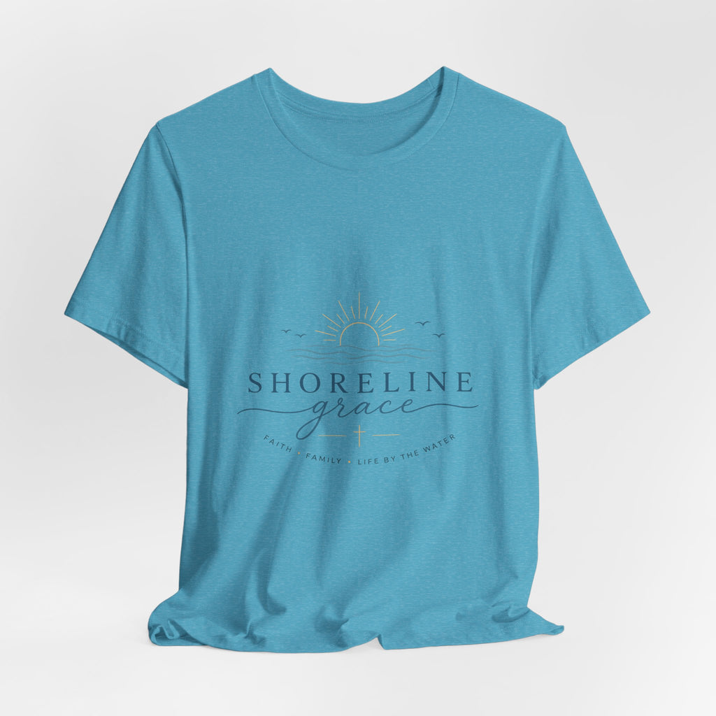 Shoreline Grace Tee — Coastal Sun & Waves Graphic T‑Shirt