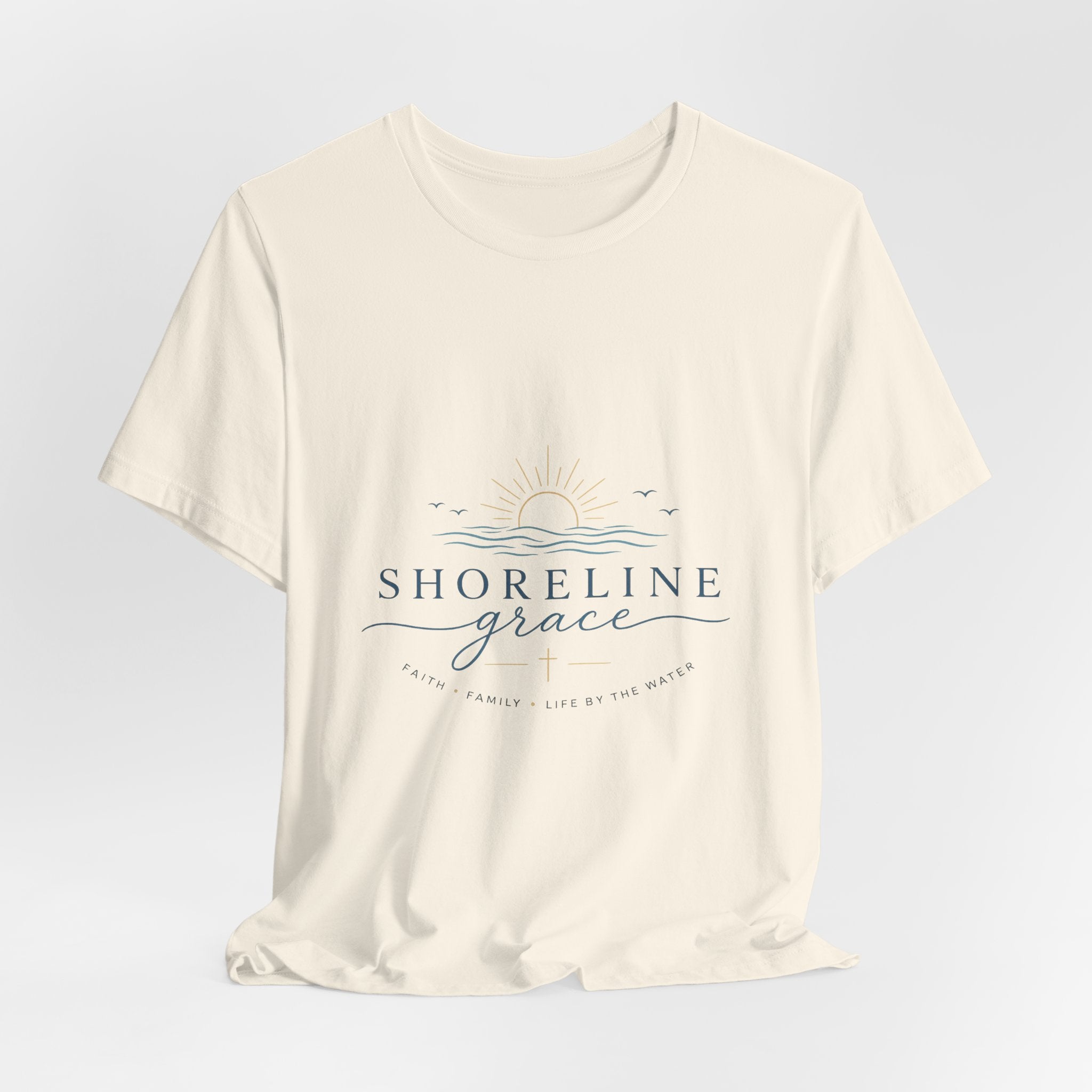 Shoreline Grace Tee — Coastal Sun & Waves Graphic T‑Shirt
