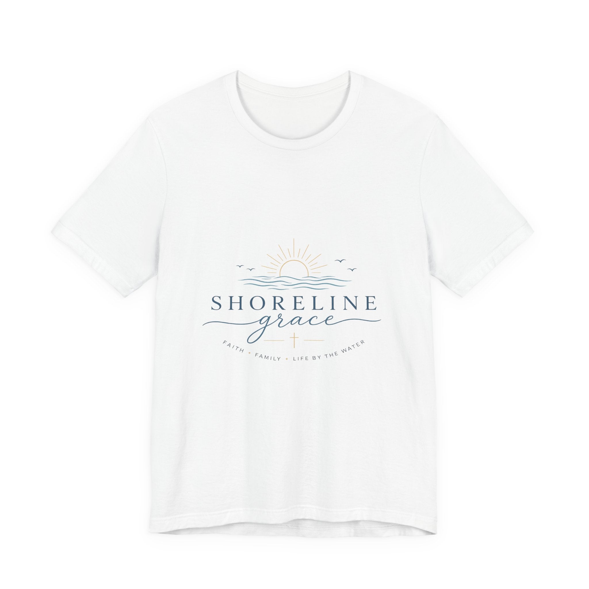 Shoreline Grace Tee — Coastal Sun & Waves Graphic T‑Shirt