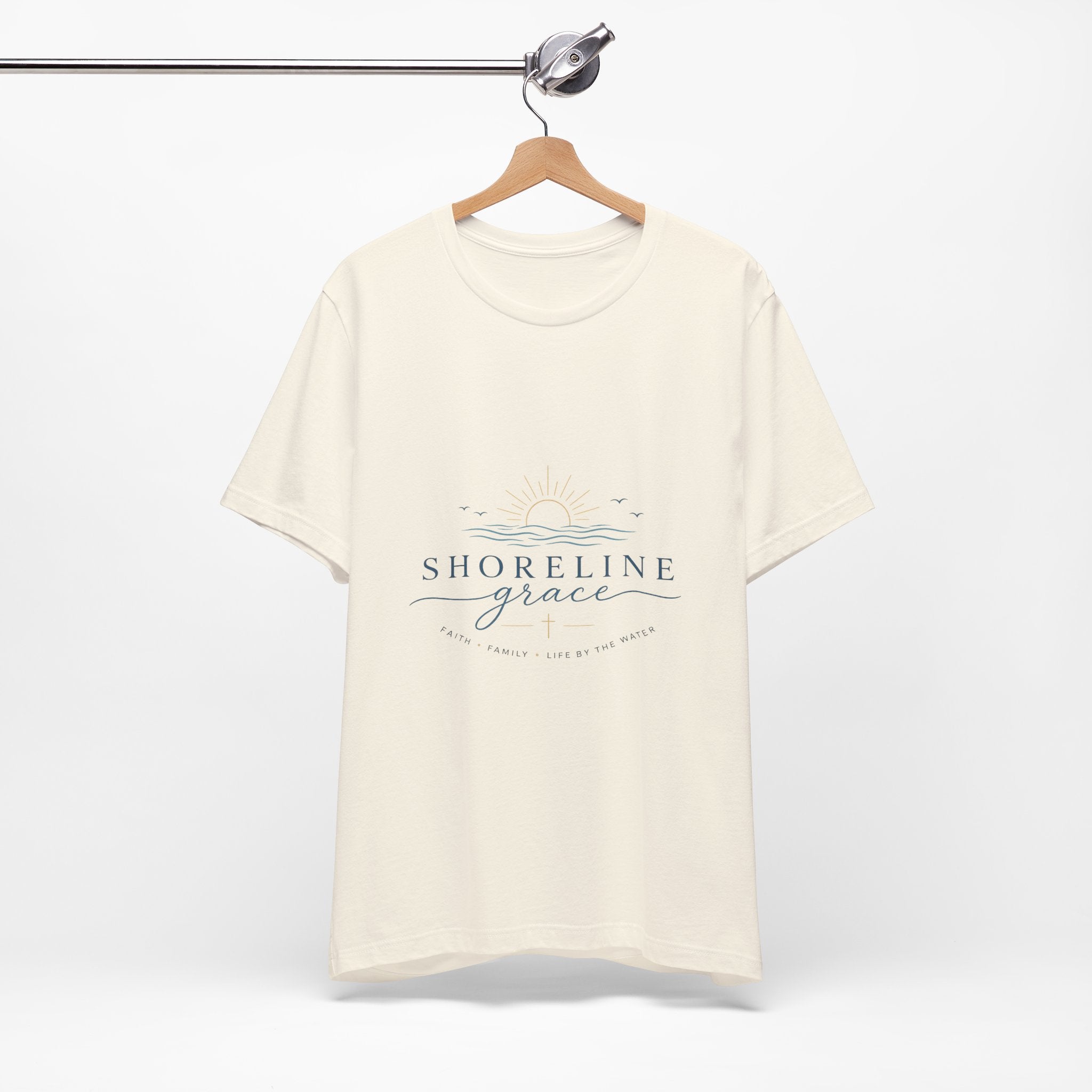 Shoreline Grace Tee — Coastal Sun & Waves Graphic T‑Shirt