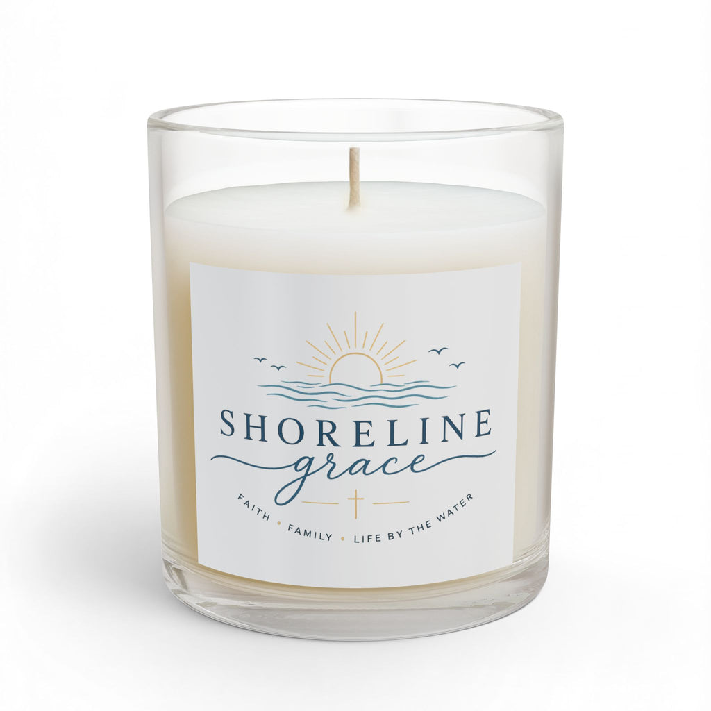 Shoreline Grace Glass Candle — Coastal Sun & Waves 11oz