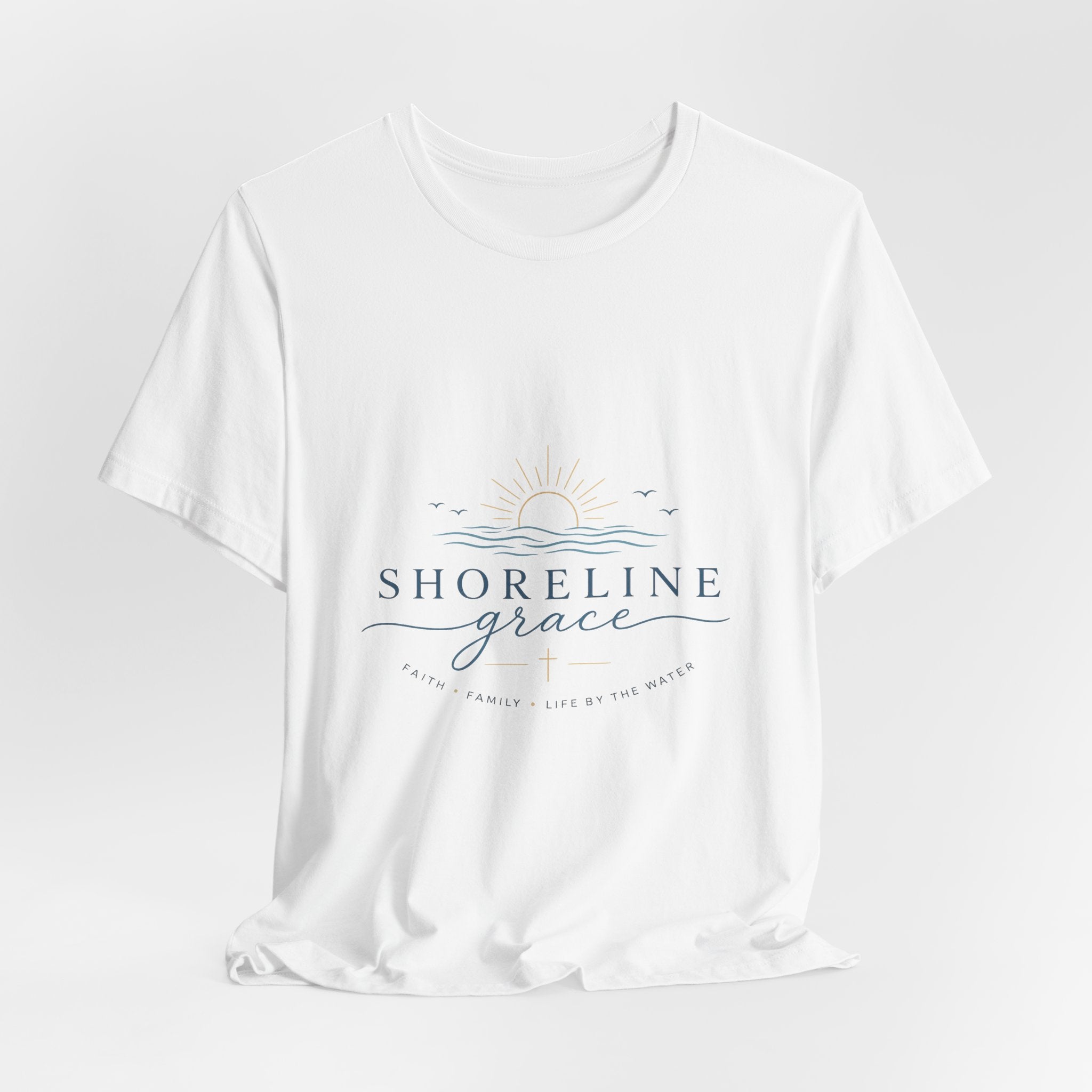 Shoreline Grace Tee — Coastal Sun & Waves Graphic T‑Shirt