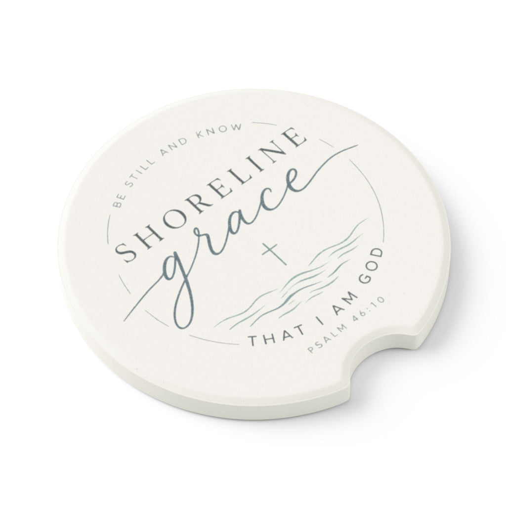 Soapstone Car Coaster — Shoreline Grace Psalm 46:10 Inspirational Coastal Car Cup Holder Insert