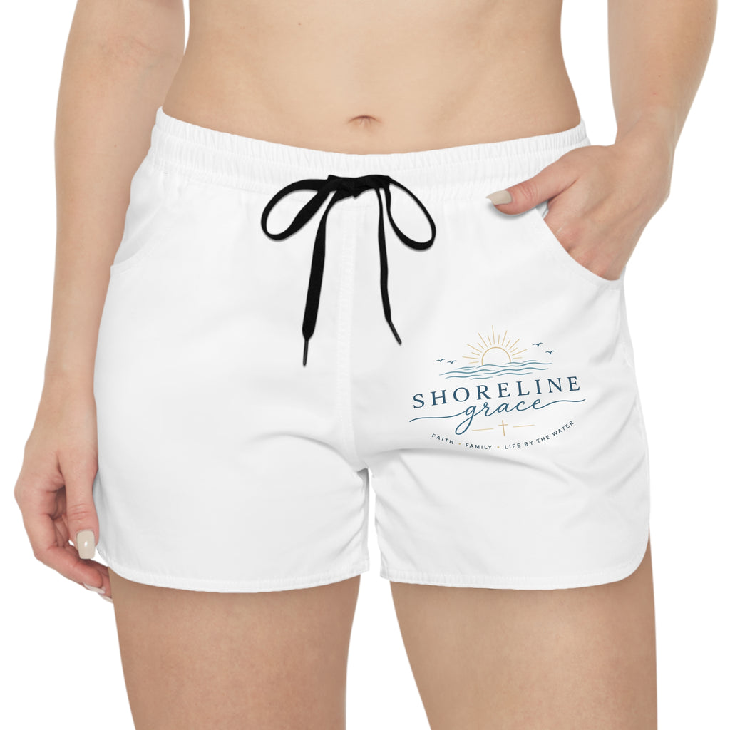 Shoreline Grace Women's Casual Shorts — Beachy Sun Logo Swim & Lounge Shorts