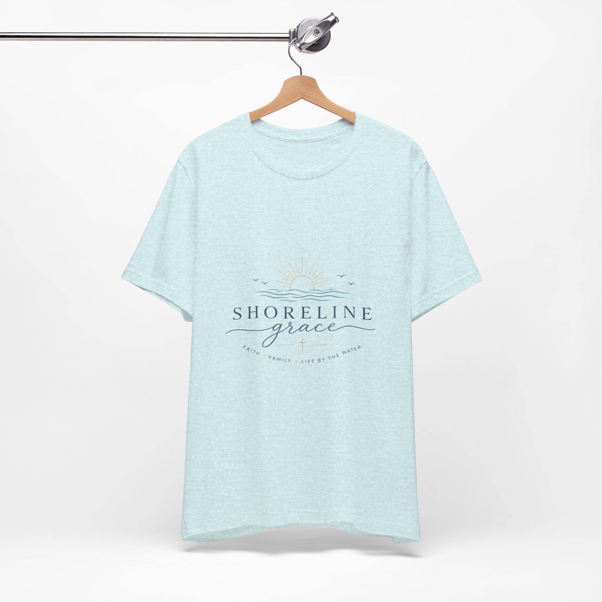 Shoreline Grace Tee — Coastal Sun & Waves Graphic T‑Shirt
