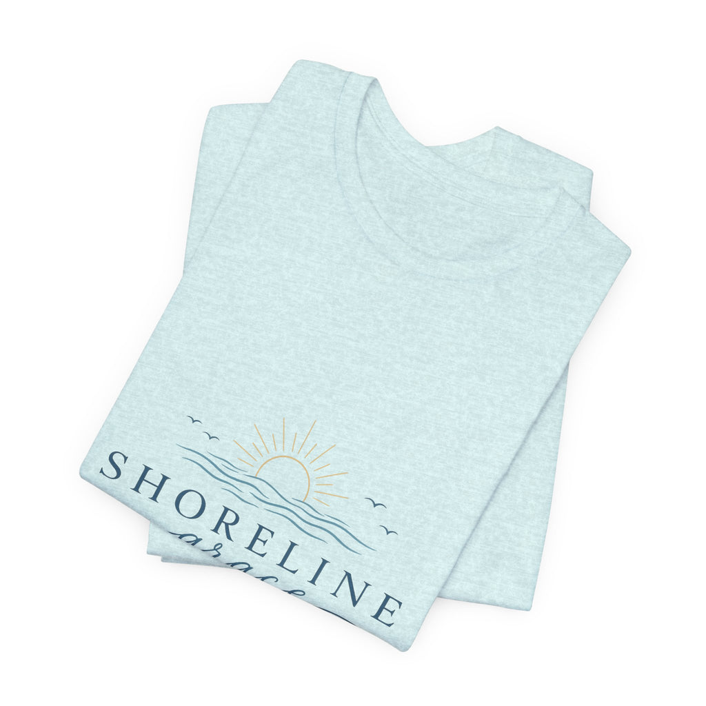 Shoreline Grace Tee — Coastal Sun & Waves Graphic T‑Shirt