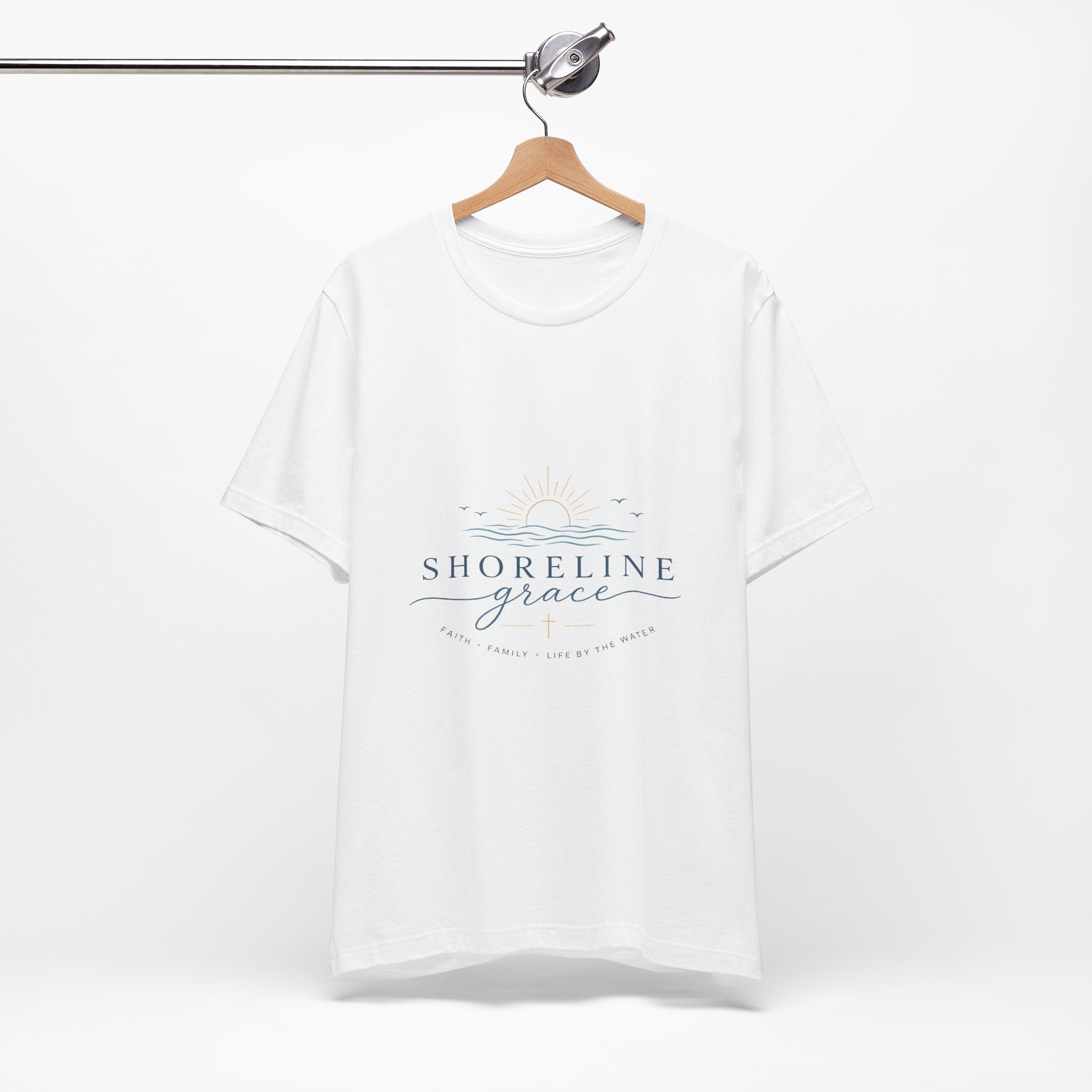 Shoreline Grace Tee — Coastal Sun & Waves Graphic T‑Shirt