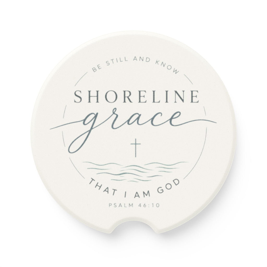 Soapstone Car Coaster — Shoreline Grace Psalm 46:10 Inspirational Coastal Car Cup Holder Insert