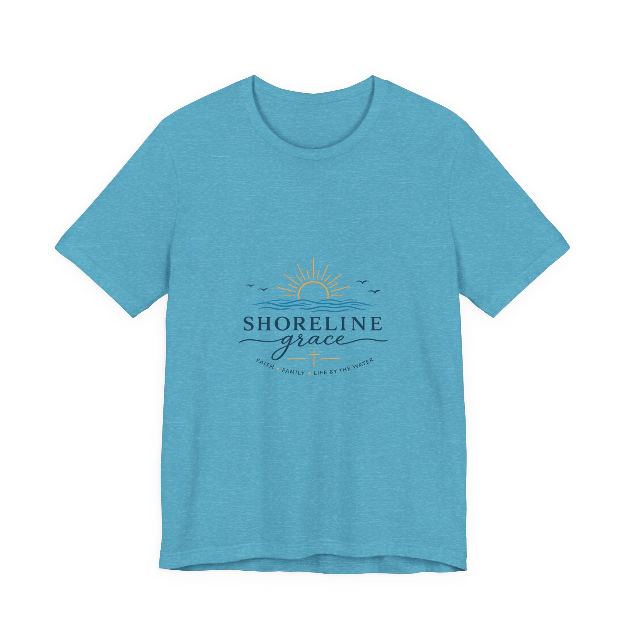 Shoreline Grace Tee — Coastal Sun & Waves Graphic T‑Shirt
