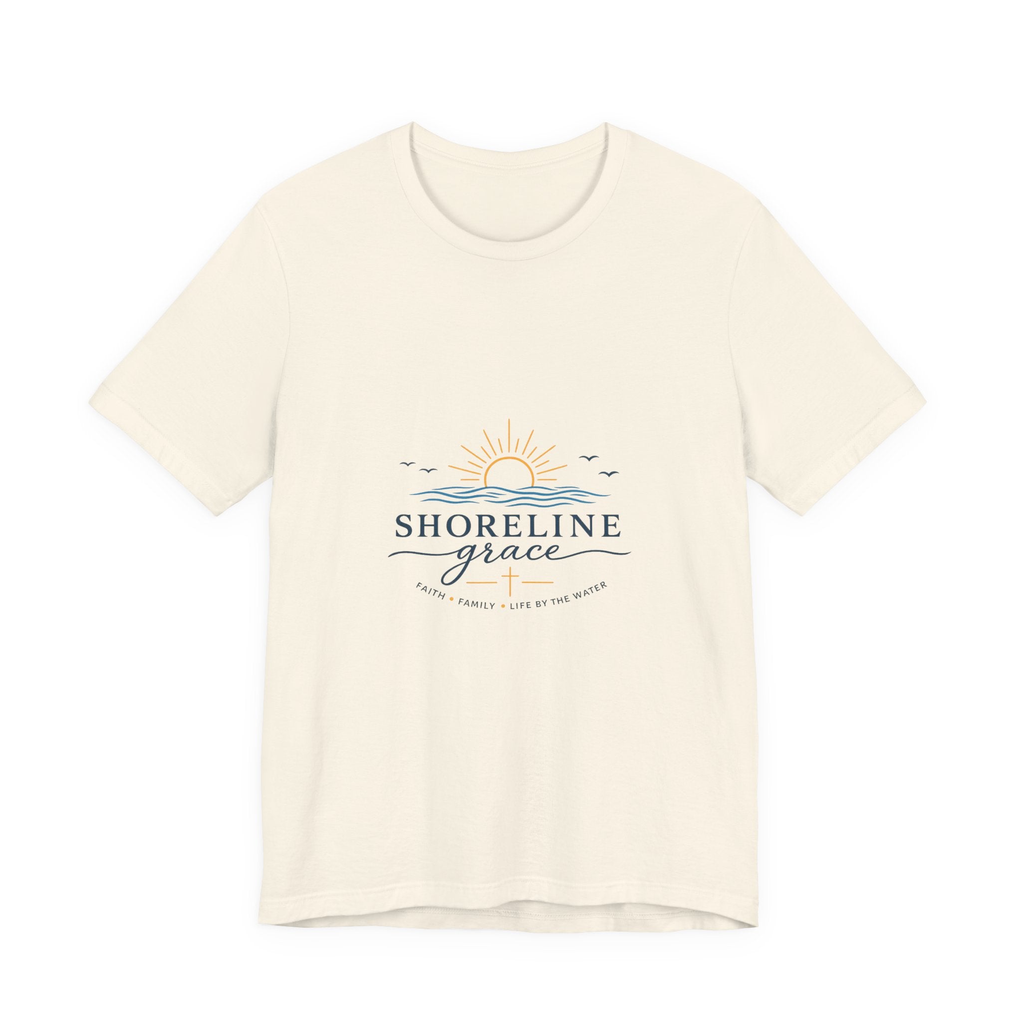 Shoreline Grace Tee — Coastal Sun & Waves Graphic T‑Shirt