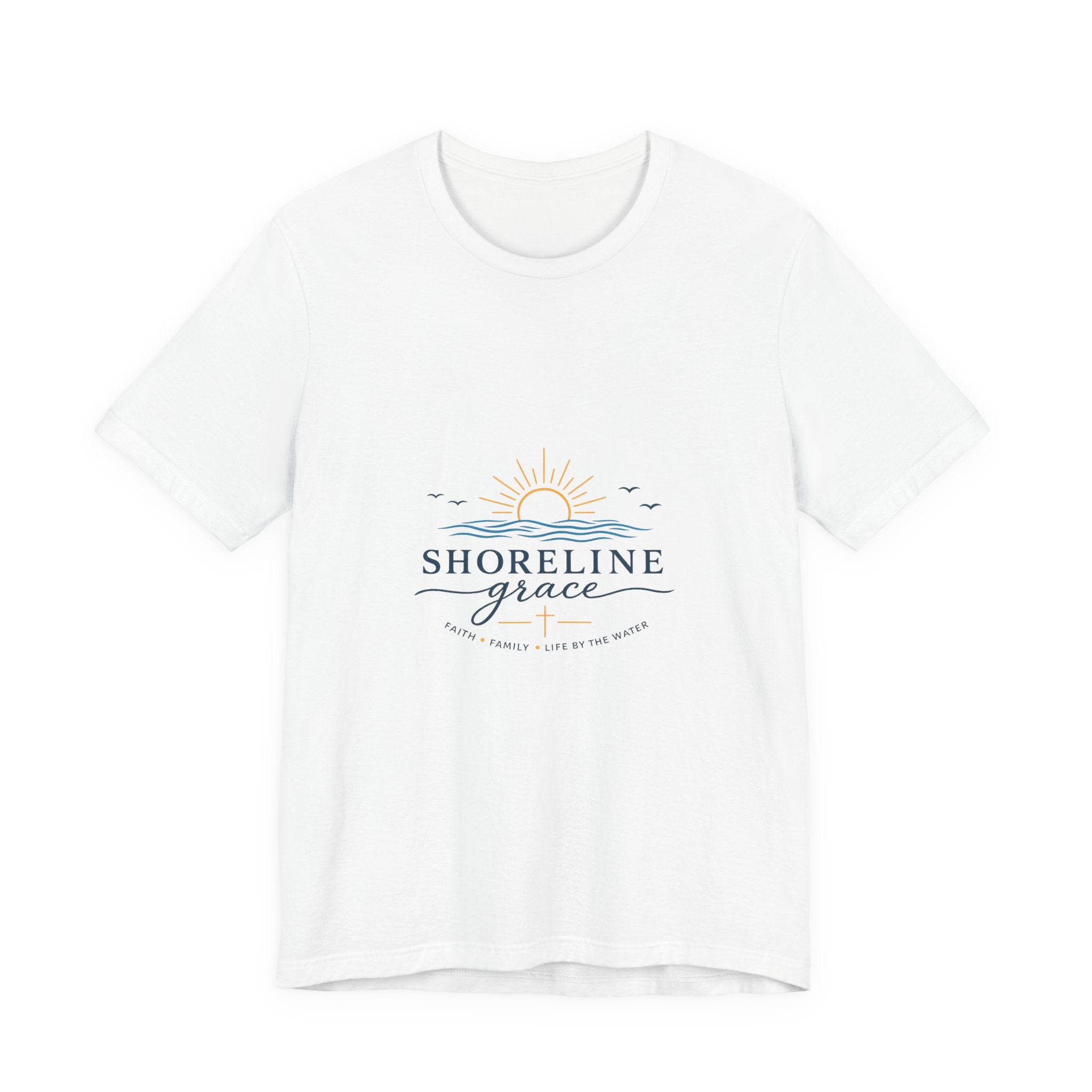Shoreline Grace Tee — Coastal Sun & Waves Graphic T‑Shirt